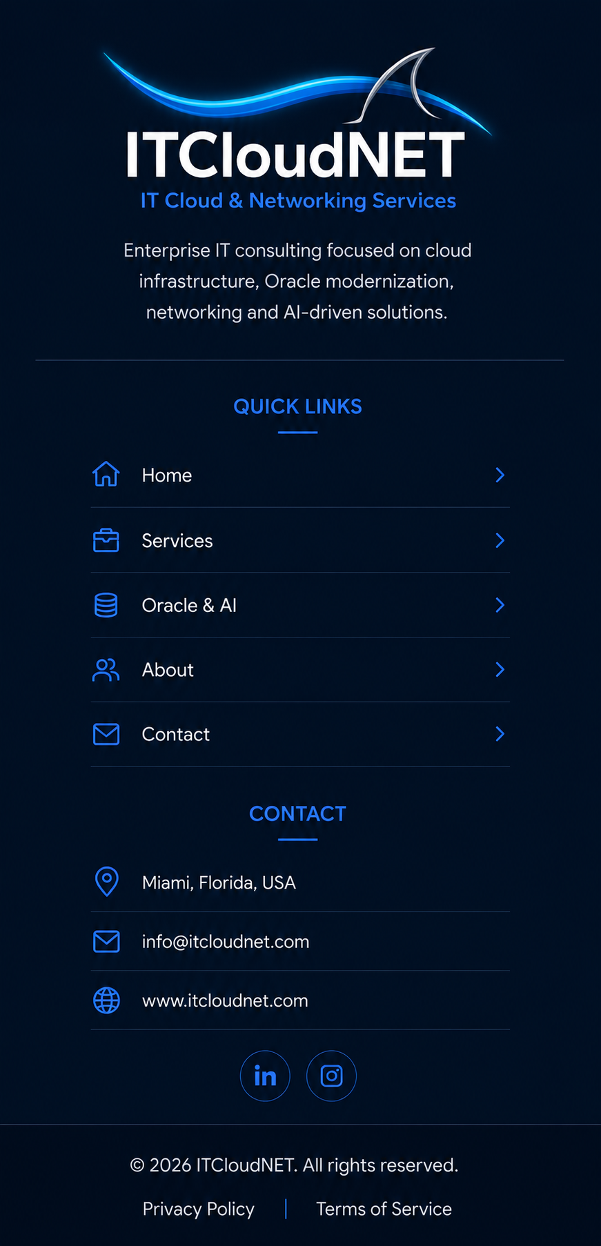ITCloudNet footer