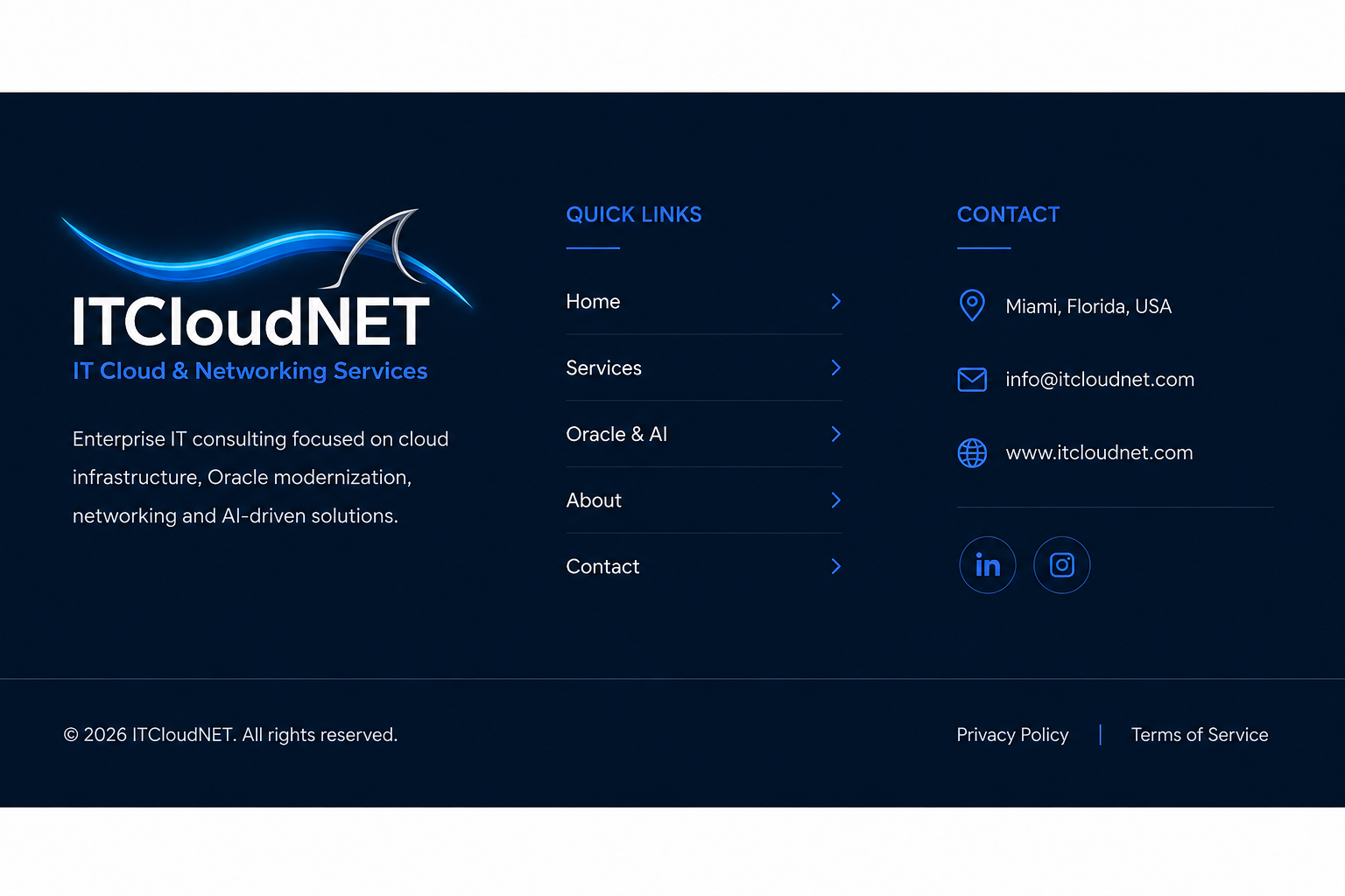 ITCloudNet Footer
